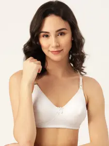 Leading Lady White Solid Non-Wired Non Padded T-shirt Bra