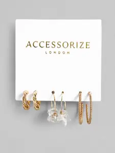Accessorize Set of 3 Gold-Toned Meadow Earrings