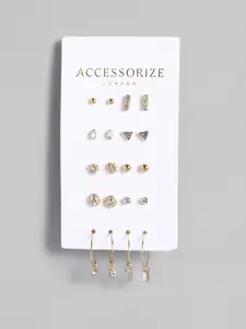 Accessorize Set of 10 Gold-Toned Glamazon Earrings