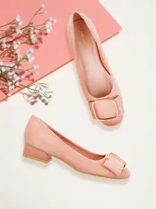 Mochi Women Pink Solid Pumps