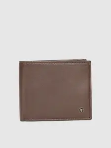 Van Heusen Van Heusen Men Brown Solid Leather Two Fold Wallet