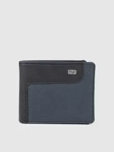 Baggit Men Black & Blue Colourblocked Two Fold Wallet