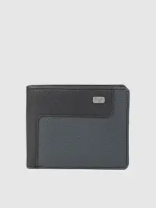 Baggit Men Black & Navy Blue Colourblocked Two Fold Wallet