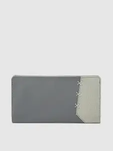 Baggit Women Grey Colourblocked Two Fold Wallet