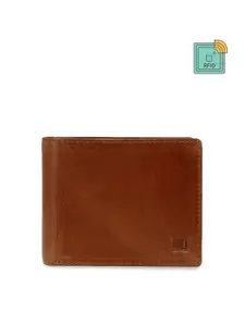 Impulse Men Brown & Black Textured Two Fold Wallet