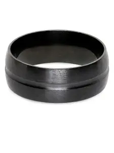 OOMPH Men Black Titanium Matte Finish Handcrafted Finger Ring
