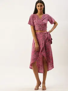 Berrylush Women Pink Printed Co-ordinate Sets Dress