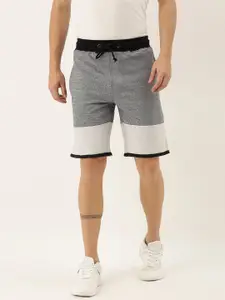 ARISE Men Grey Colourblocked Regular Fit Pure Cotton Shorts