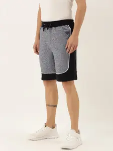 ARISE Men Grey Solid Regular Fit Regular Shorts with Colorblocking Panel Detail
