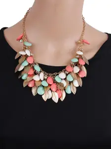 Shining Diva Fashion Gold-Toned Necklace