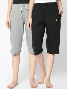 MACK JONNEY Women Pack of 2 Solid Lounge Shorts