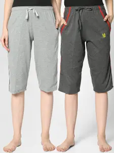 MACK JONNEY Women Pack of 2 Solid Lounge Shorts