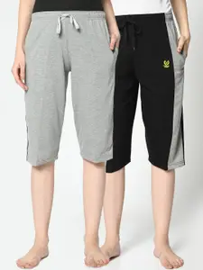 MACK JONNEY Women Pack of 2 Solid Lounge Shorts