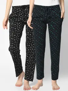 VIMAL JONNEY Women Pack of 2 Solid Lounge Pants