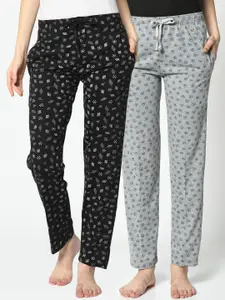 VIMAL JONNEY Women Pack Of 2 Printed Lounge Pants