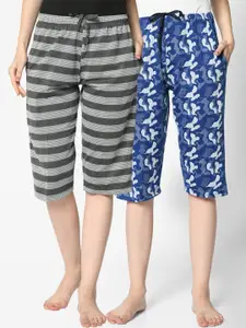 MACK JONNEY Women Pack Of 2 Printed Lounge Shorts