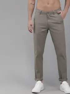 Roadster Men Beige Regular Fit Solid Regular Trousers