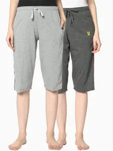 MACK JONNEY Women Pack of 2 Solid Lounge Shorts