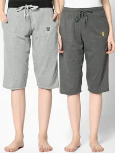 MACK JONNEY Women Pack of 2 Solid Lounge Shorts