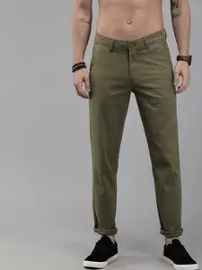 Roadster Men Olive Green Trousers