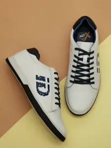 iD Men White Lace Up Casual Shoes
