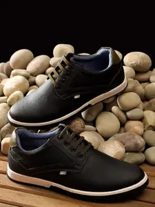 iD Men Black Lace Up Casual Shoes