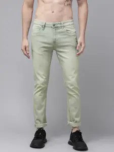 Roadster Men Green Slim Fit Light Fade Stretchable Jeans