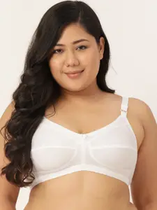 Leading Lady Plus Size White Pure Cotton Medium Coverage Everyday Bra P-CONCENT-WH
