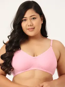 Leading Lady Plus Size Pink Solid Full Coverage Everyday Bra P-COOL-PK