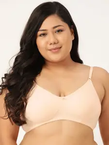 Leading Lady Plus Size  Cream-Coloured Solid Full Coverage Everyday Bra