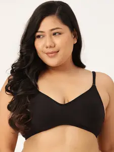 Leading Lady Plus Size  Black Solid Full Coverage Everyday Bra