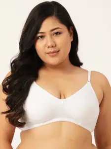 Leading Lady Plus Size White Solid Full Coverage Everyday Bra P-COOL-WH