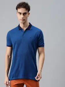 Allen Solly Men Blue Polo Collar T-shirt