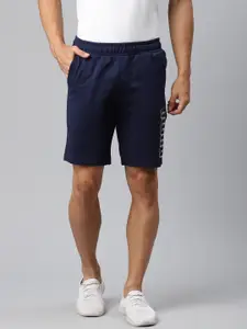 Puma Men Navy Blue Graphic Brand Logo Regular Fit Shorts