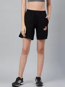 Puma Women Graphic 7 Solid Relaxed Fit Shorts