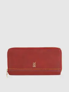 Baggit Women Red Solid Zip Around Wallet