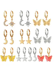 Jewels Galaxy Women Set of 10 Drop Earrings