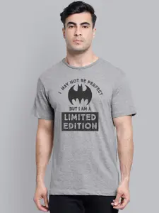Free Authority Men Grey Batman Printed Round Neck T-shirt