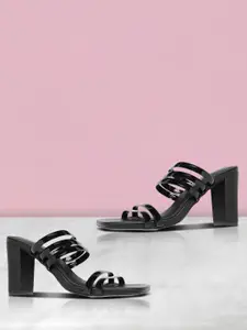 CORSICA Women Black Solid Strappy Block Heels