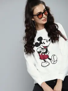 Kook N Keech Disney White Printed Sweatshirt
