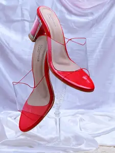 Shoetopia Women Red Solid Peep Toes