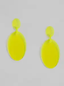 justpeachy Yellow Oval Drop Earrings