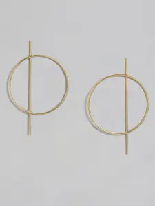 justpeachy  Gold-Plated Circular Drop Earrings