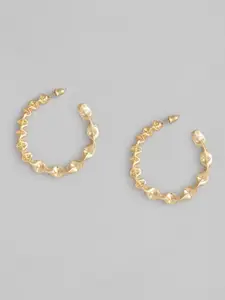 Just Peachy Gold-Toned Circular Half Hoop Earrings
