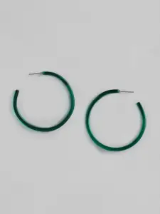 justpeachy Green Circular Neon Hoop Earrings
