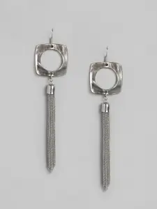 justpeachy Silver-Plated Quirky Drop Earrings
