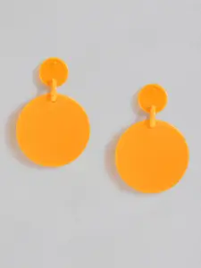 justpeachy Orange Circular Drop Earrings