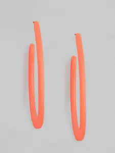 justpeachy Orange Circular Hoop Earrings
