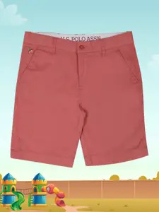 U.S. Polo Assn. Kids Boys Pink Solid Regular Fit Regular Shorts
