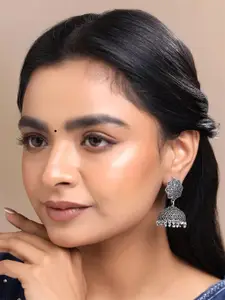 Yellow Chimes Set of 2 Silver-Plated Contemporary Jhumkas Earring